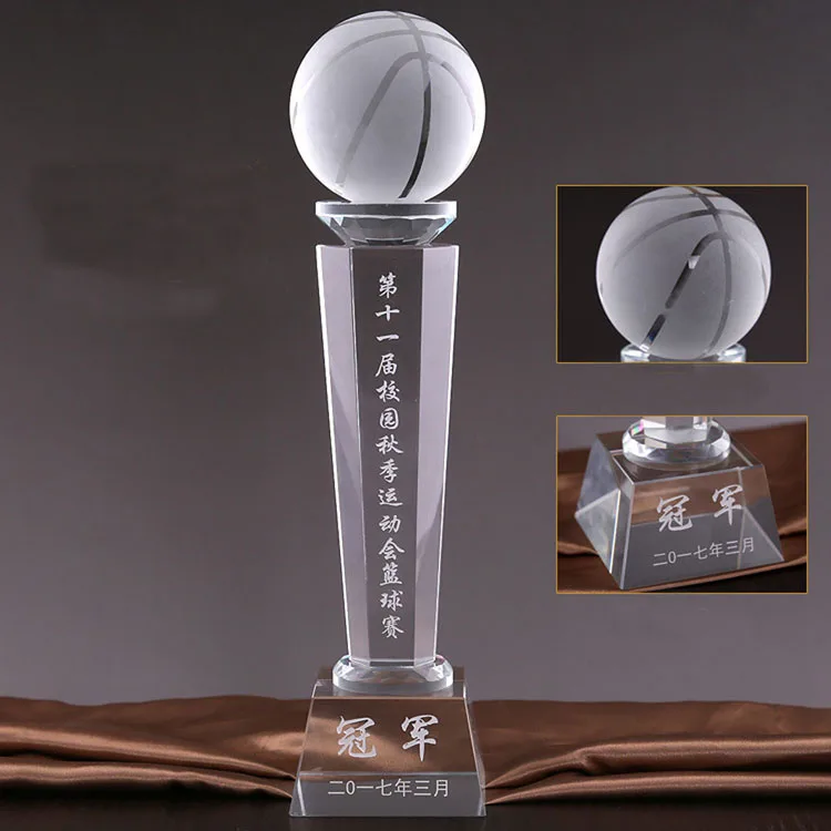 Wholesale Cheaper Custom Basketball Football Soccer Sports Basketball Crystal Trophy