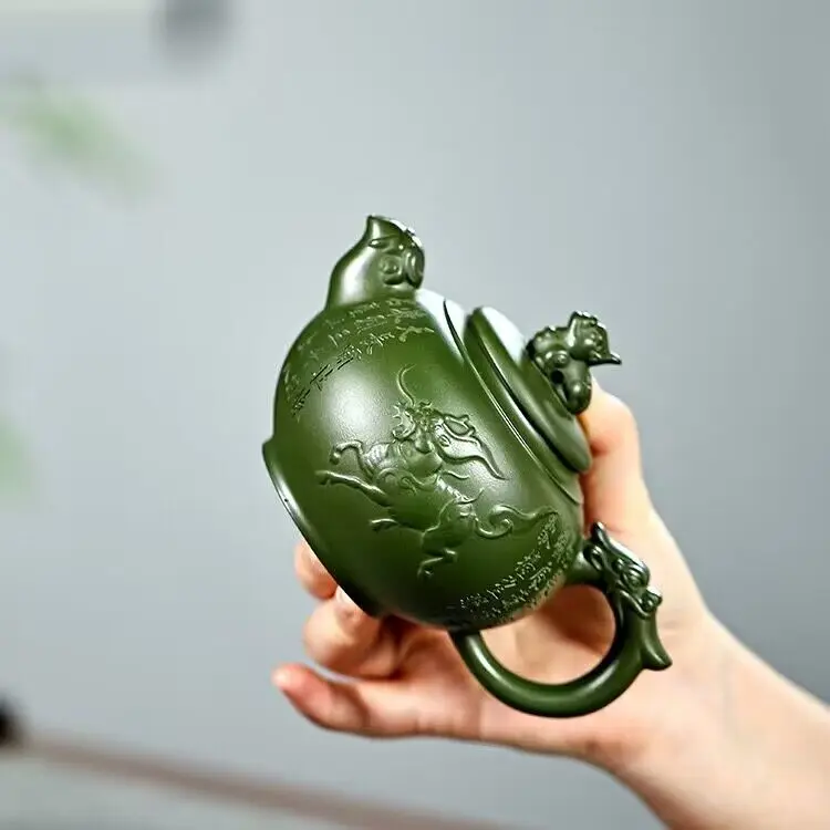 300ML CHINESE PURPLE CLAY TEAPOT RAW ORE SECTION MUD TEA POT HOUSEHOLD ZISHA TEA KETTLE YIXING TEA SET