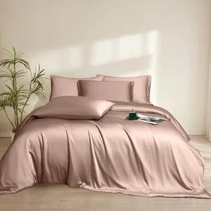 Wholesale Custom Luxury Bamboo Fiber Bedding 100% Bamboo Duvet Cover and Pillowcases Plain Simple Style Woven Techniques