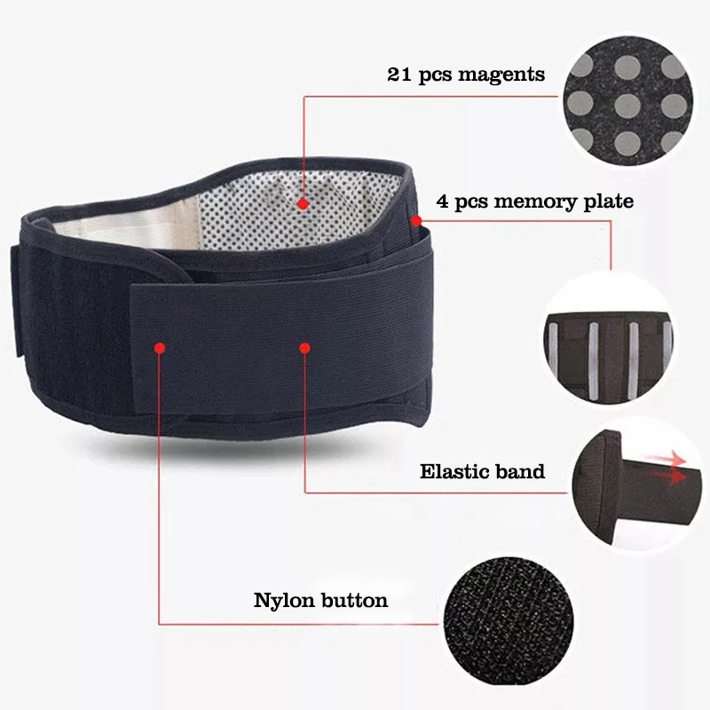 Adjustable Waist Tourmaline Self heating Magnetic Therapy Back Waist  Support Belt Lumbar Brace Massage Band Health Care –