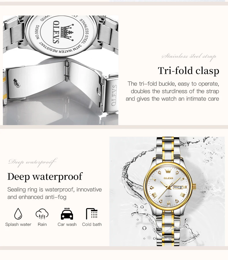 OLEVS 9931 Top Brand Women's Watches Elegant Reloj Stainless Steel Waterproof Original Quartz Ladies Wristwatch For Female Lady