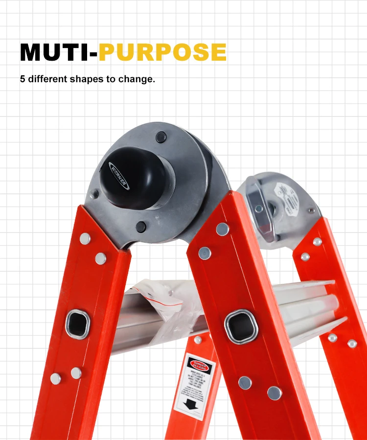 High Quality Fiberglass Multipurpose Ladder Telescoping Ladder With