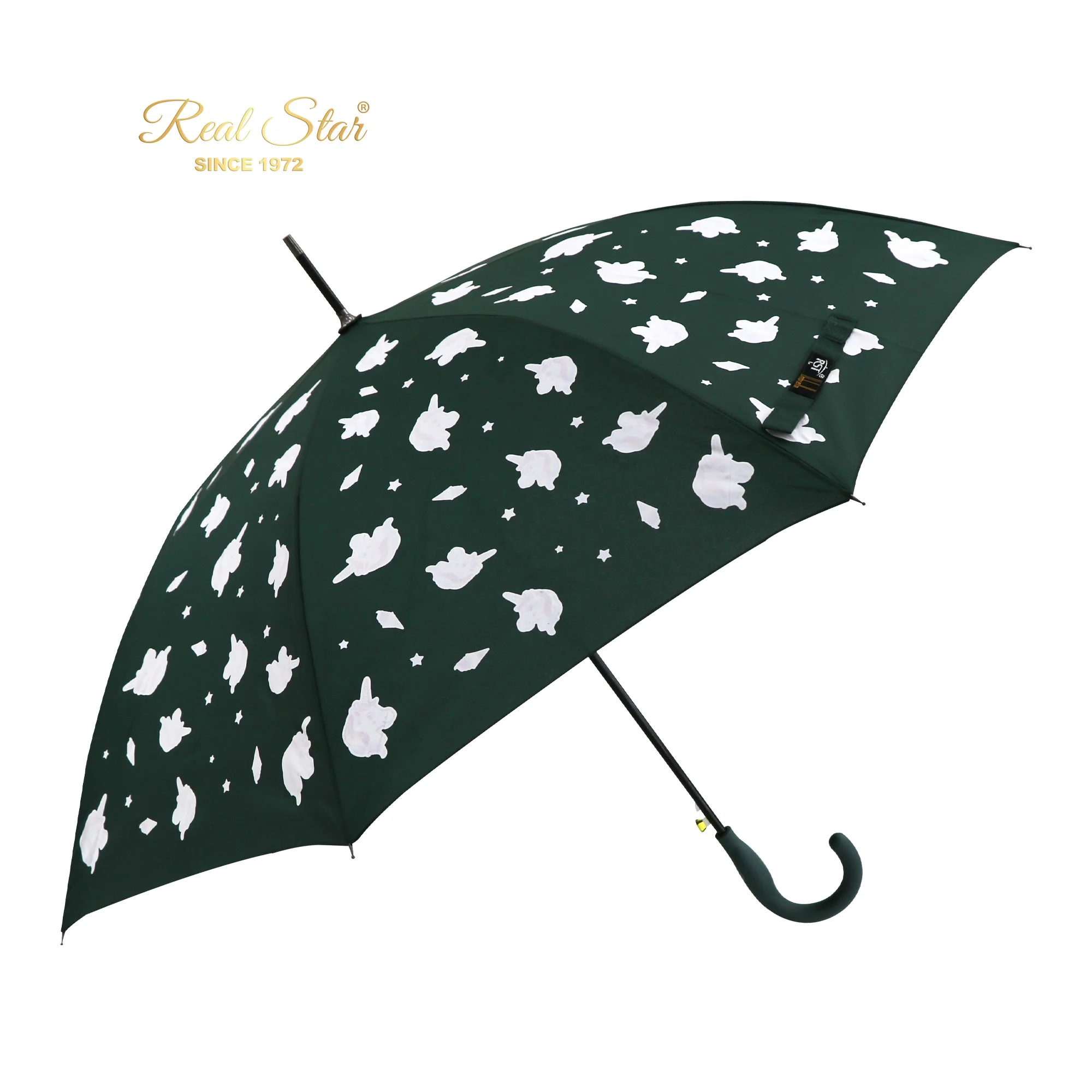 RST unicorn Pattern Color Changing Magic Umbrella Stick Straight Umbrella