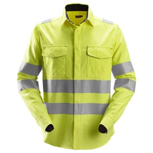Customize High Visibility Worker Uniform Reflective Safety Shirt Work Wear Shirt for Men