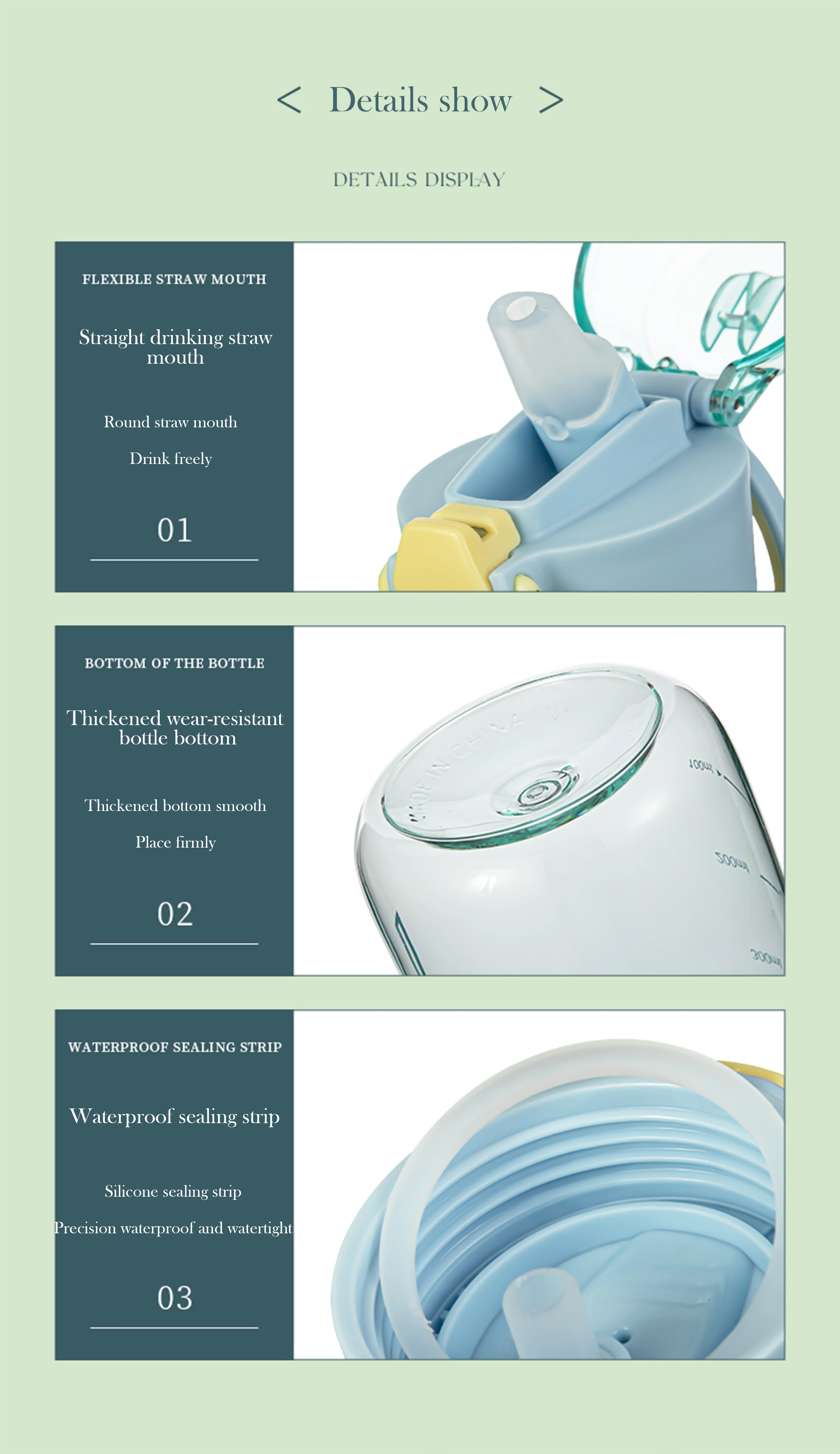 High Color Value Portable Large Capacity Direct Drinking Sports Water Bottle Female Students Children Friendly for Tours Sports