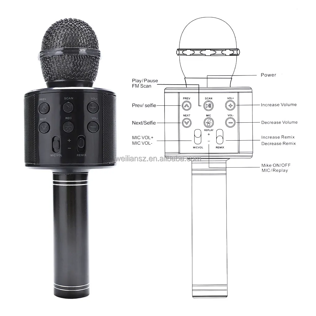 Wireless Blue Tooth Karaoke Microphone 