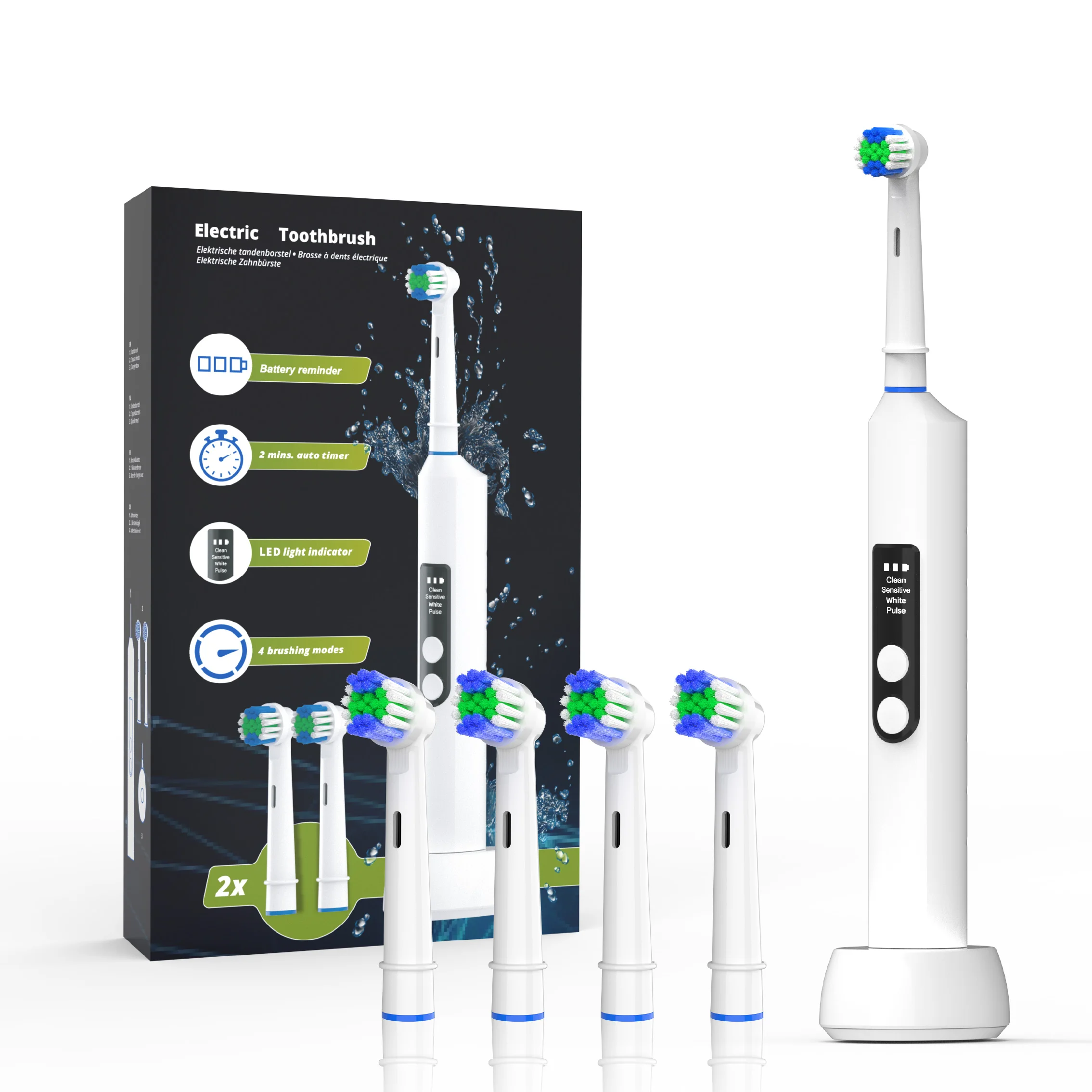 2024 Hot Selling private label Teeth Whitening Inductive Charging electric toothbrush rechargeable for adults