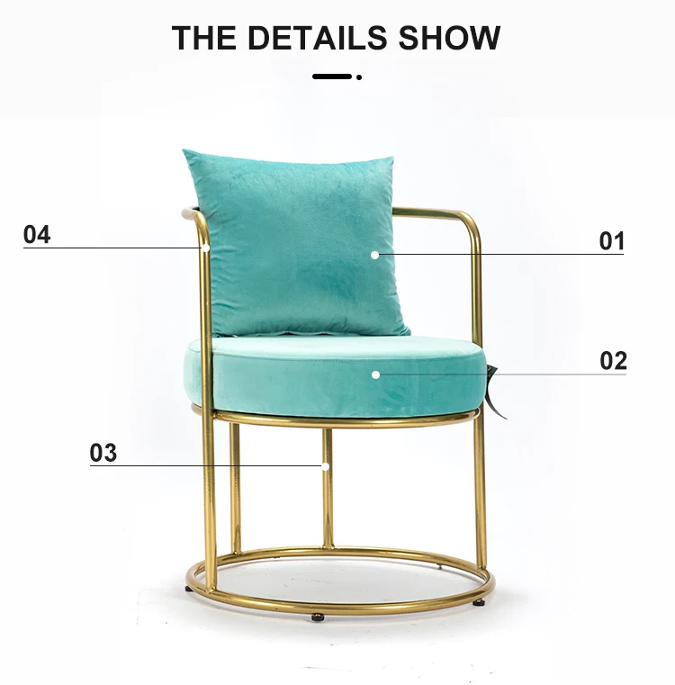 Modern furniture upholstered home velvet mid century metal pink accent chair