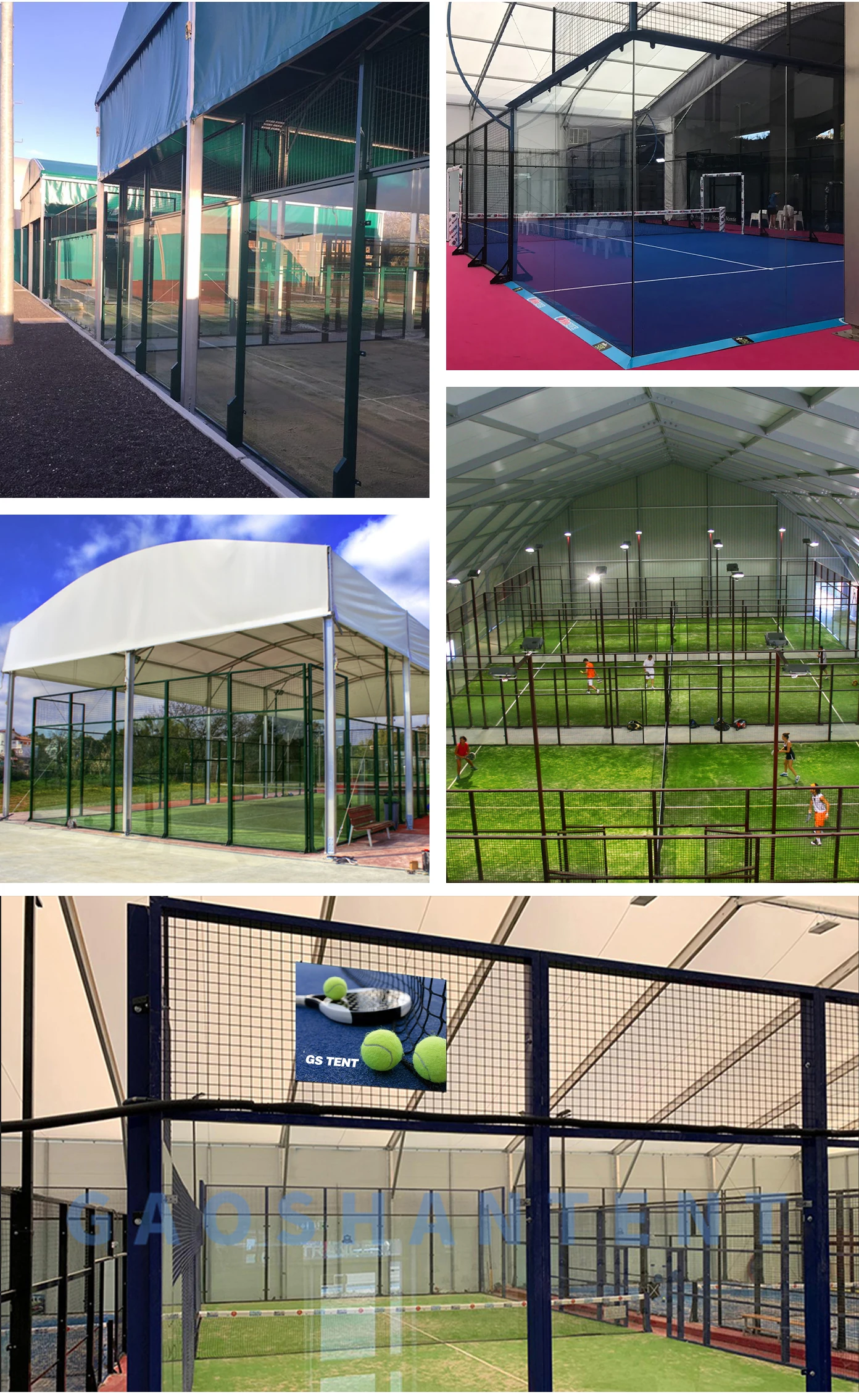 Custom Outdoor Padel Court Structure with Aluminum Roof for Sports ...