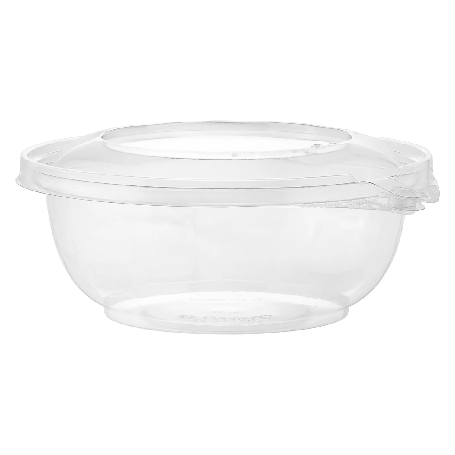 24oz Unique Round PET Plastic Disposable Salad Bowl Tamper Evident Clamshell Design for Takeaway Food Use