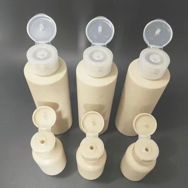 Eco Friendly 2oz 4oz Degradable Shampoo and Conditioner Bottle Wheat Straw Material Plastic Bottles