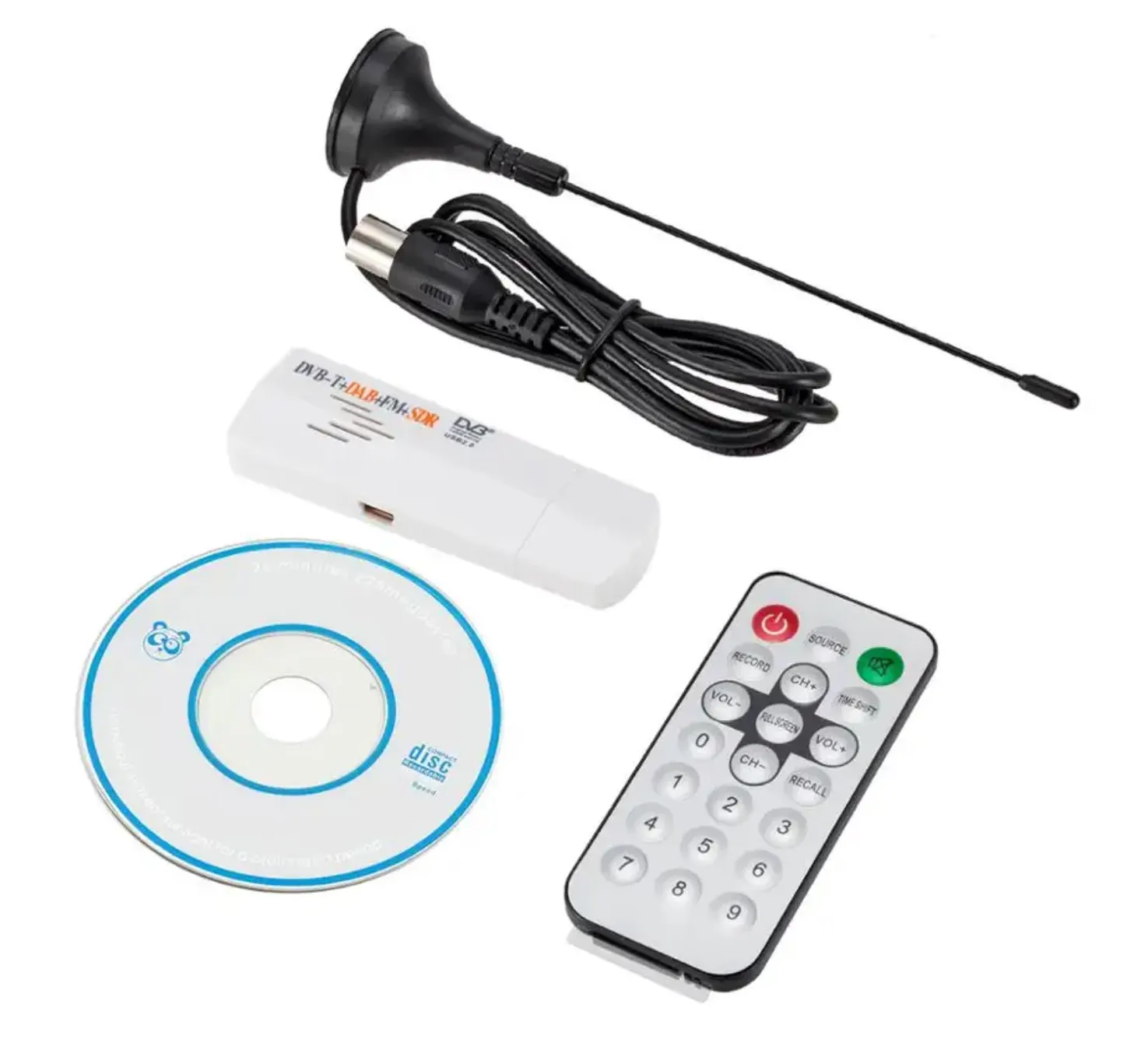 Support FM DAB  SDR Radio  Global USB Mini Dvb-t Stick Digital Tv Receiver for PC Laptop