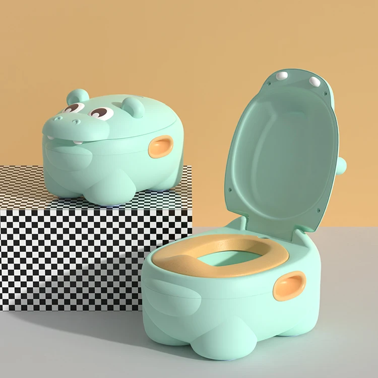 Functional High Quality Cheap Hippo Animal Kids Plastic Toilet Potty, Sissy Baby Toddler Travel Training Sitting Potty/