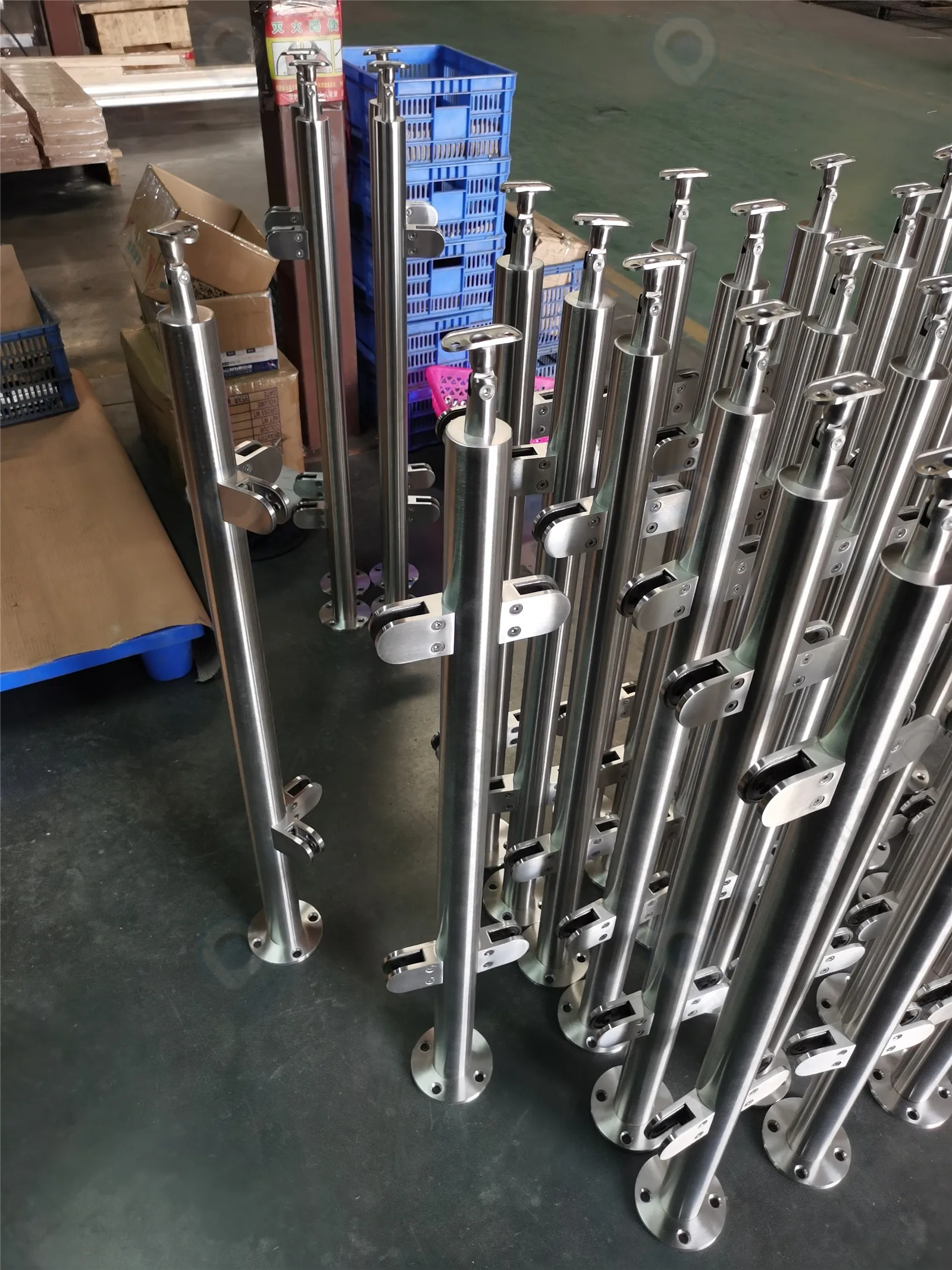 LED Light Glass Railing for Staircase Post - Contemporary Stainless ...