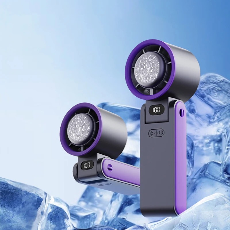 2025 Handheld Turbo Fan 13000PRM Rechargeable Portable Mini Ventilador 100 Speed Air Cooling Wearable Neck Hanging Electric Fan