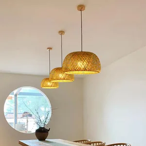Modern Bamboo Chandelier Pendant Lights with Rattan Lampshade Wicker Lamps with Pendant Rattan Lampshade Pendant Light