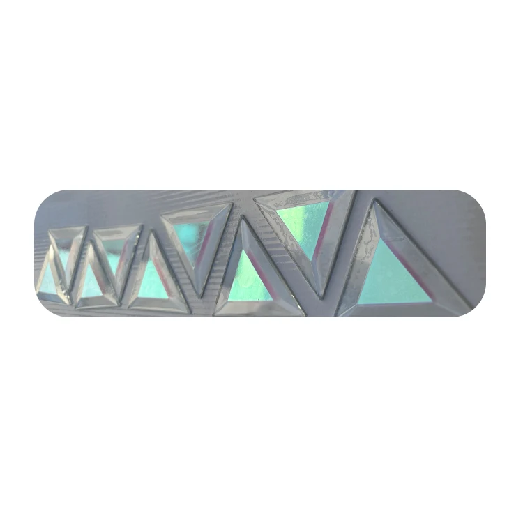 Triangle Window Glass Bevel Cluster Iridescent Dichroic Triangle Shape Glass Chamfered rainbow Beveled Glass Pieces