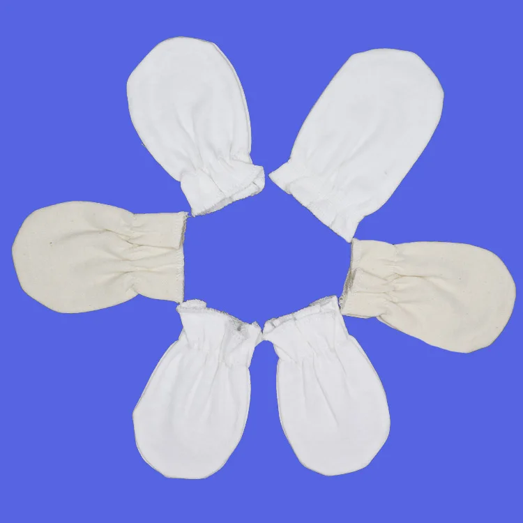 Soft Breathable 100 Organic Cotton Child Children Anti Scratch White