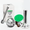 Blanco 2 cápsulas + martillo para polvo + cuchara pinza de acero inoxidable