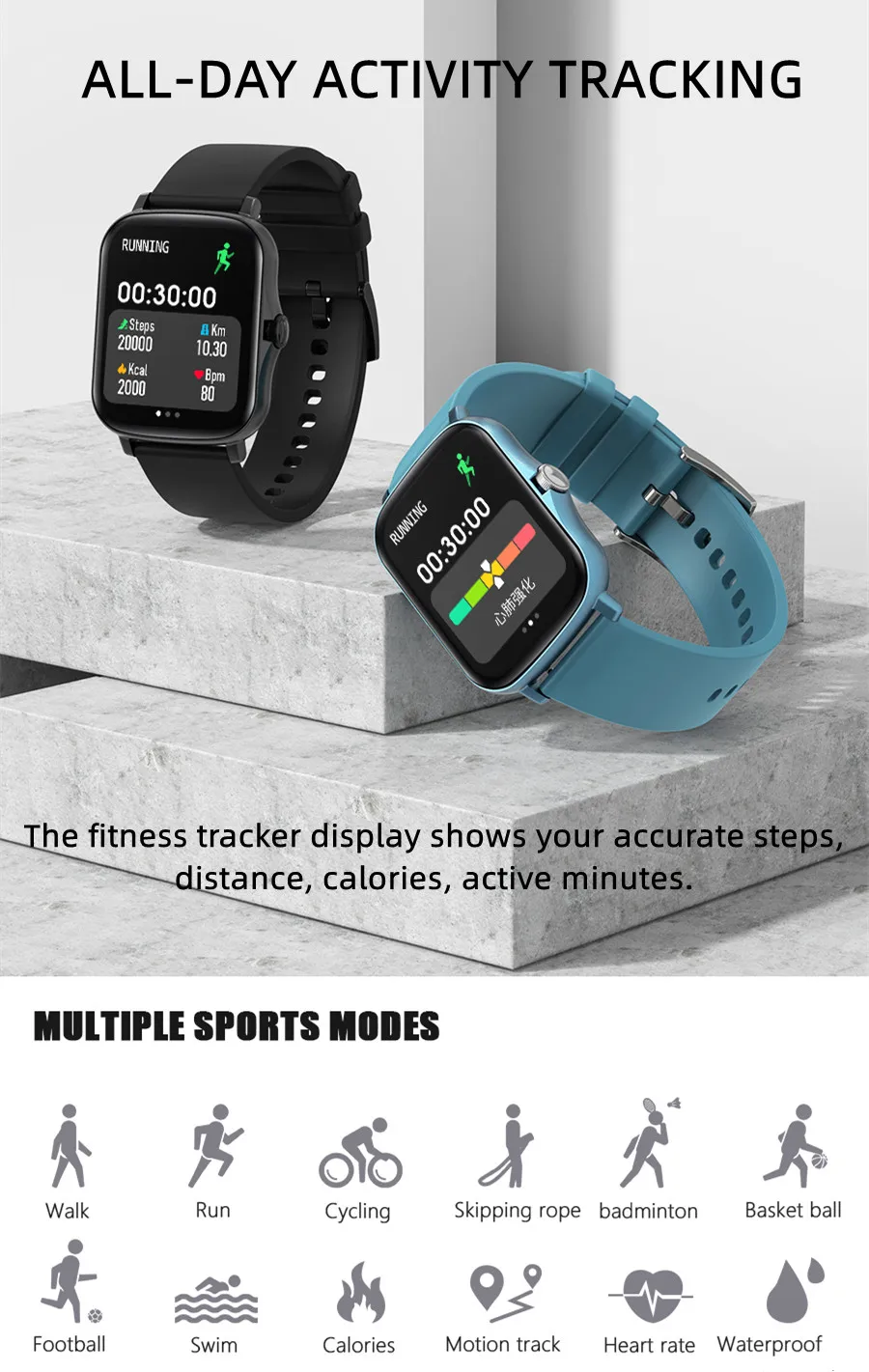 Maxtop Exercise Watch Heart Rate Smart Watch Phone For Android Phones And iOS Phones