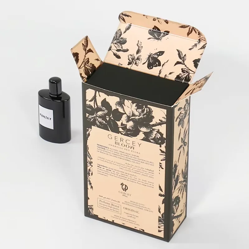 Jinayon Custom Luxury Kraft Paper Box Special Hot Stamping Soft Perfume Packaging with Personalized Logo Printing for Cosmetics