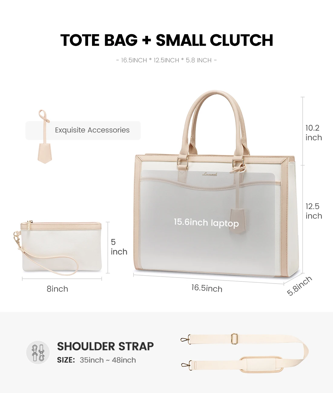 LOVEVOOK OEM Leather Business Work Computer Briefcase Ladies Office Hand Bag Purse15.6 Inches Quality Laptop Handbags for Women