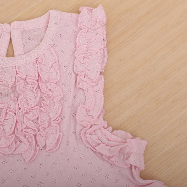 100% хлопок дышащий довольно лепесток рукав двухслойные летние платья для детей