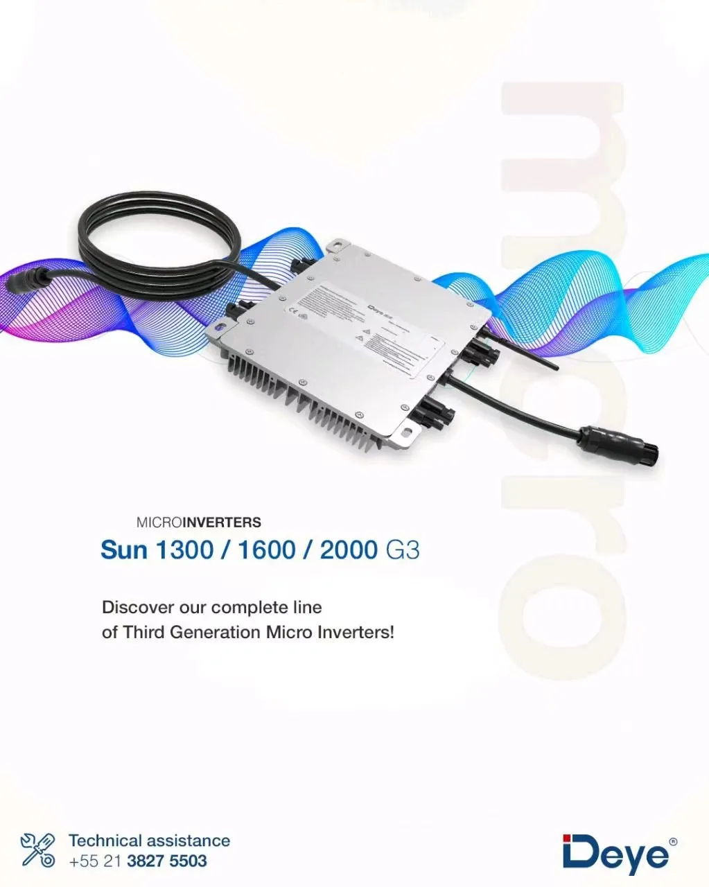 deye SUN1300/1600/2000 G3-EU-230 10 Years Warranty Waterproof Solar Micro Inverter 400w Enphase Grid Tie Micro Inverter