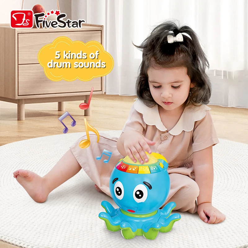 FiveStar Battery Operated Plastic Animal Music Octopus Educational Toy for Children Featuring Simulated Phone Call Function