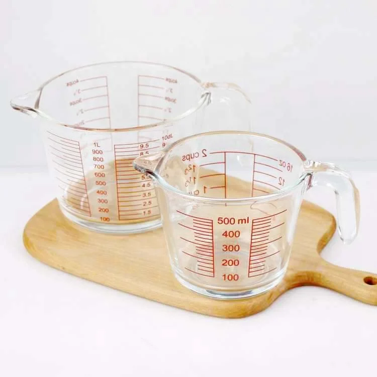 1 cup angled plastic measuring cup with non slip grip handle for kitchen cooking baking