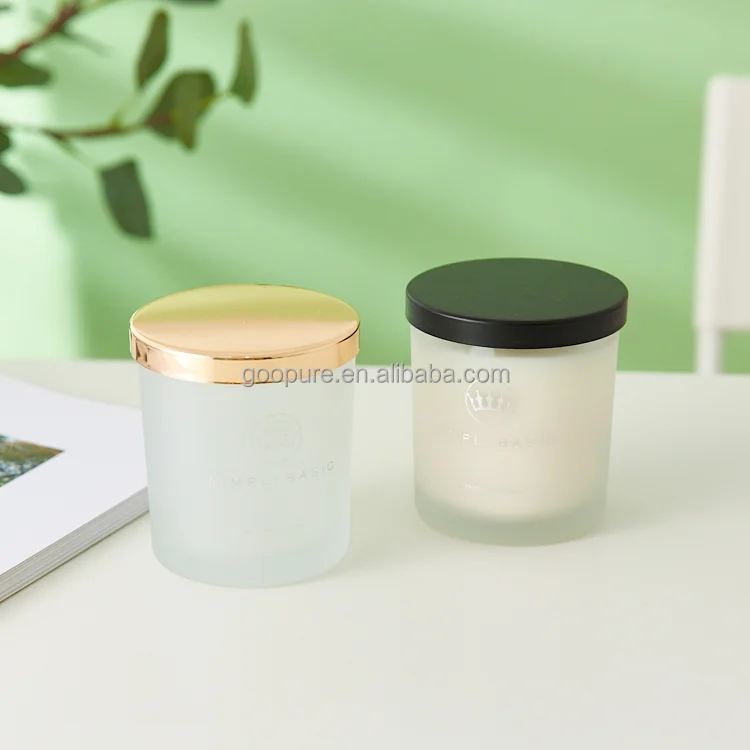 Bulk 200ml Clear Glass Candle Jars with Metal Rose Gold Lids