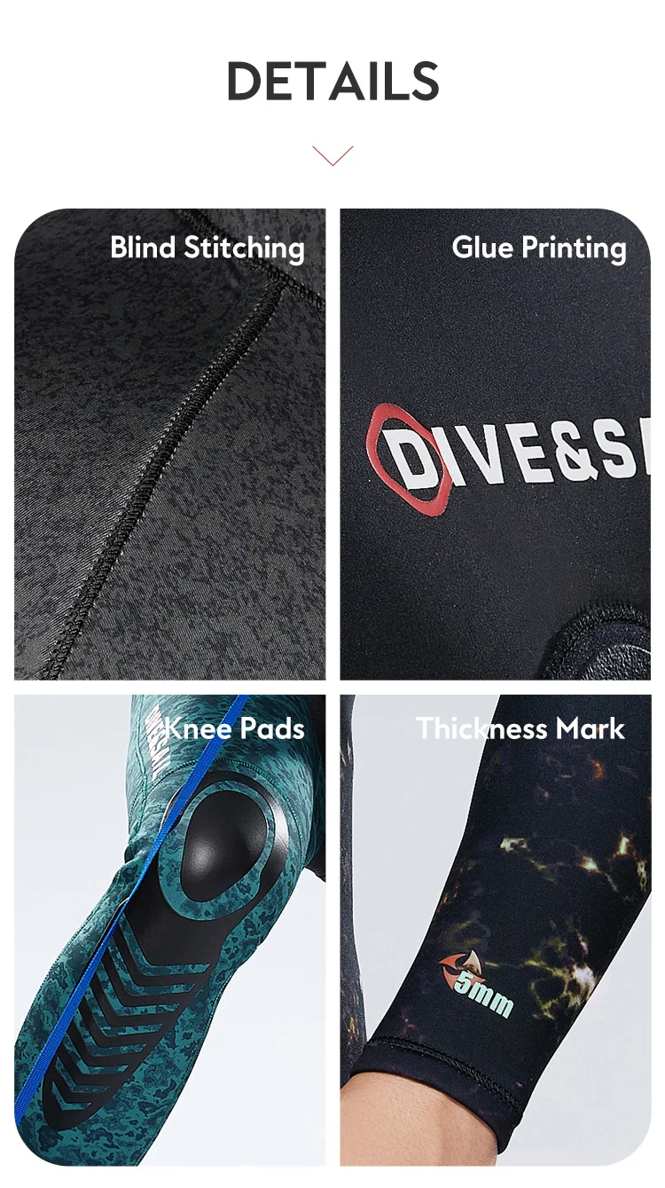 Dive&sail 2 Piece Limestone Cr Neoprene Freediving Suit Hooded