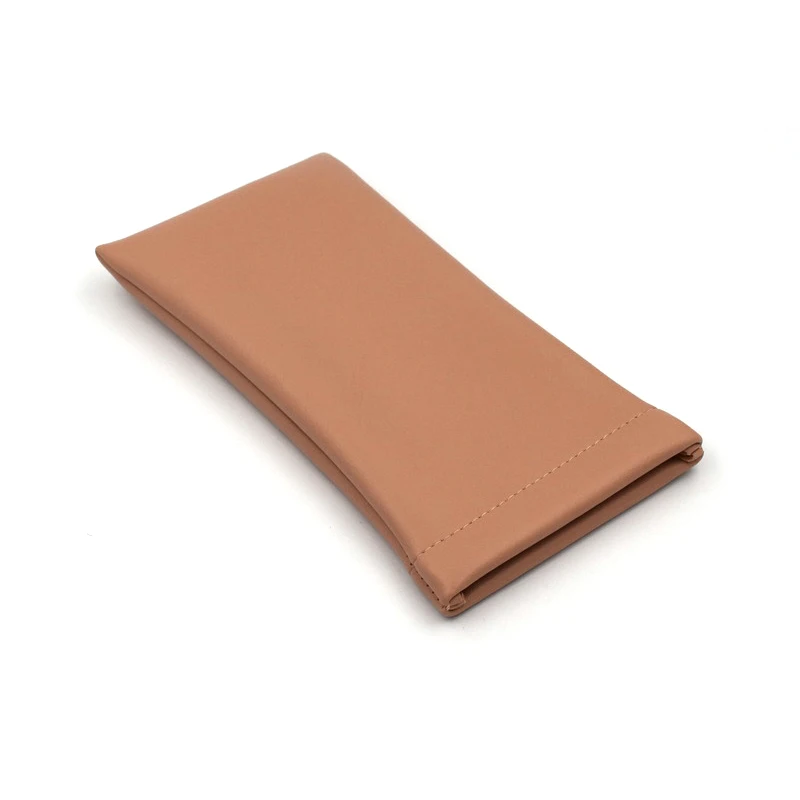 Top Squeeze Closure Pu Leather Glasses Pouches Eyewear Bag Leather