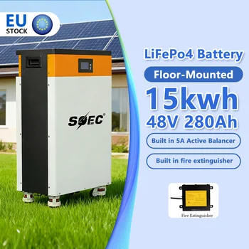 Soec EU Stock Split 48V 280AH 15kwh Home Energy Storage Built in 5A Active Balancer +Fire Extinguisher+RS232 Upper Computer