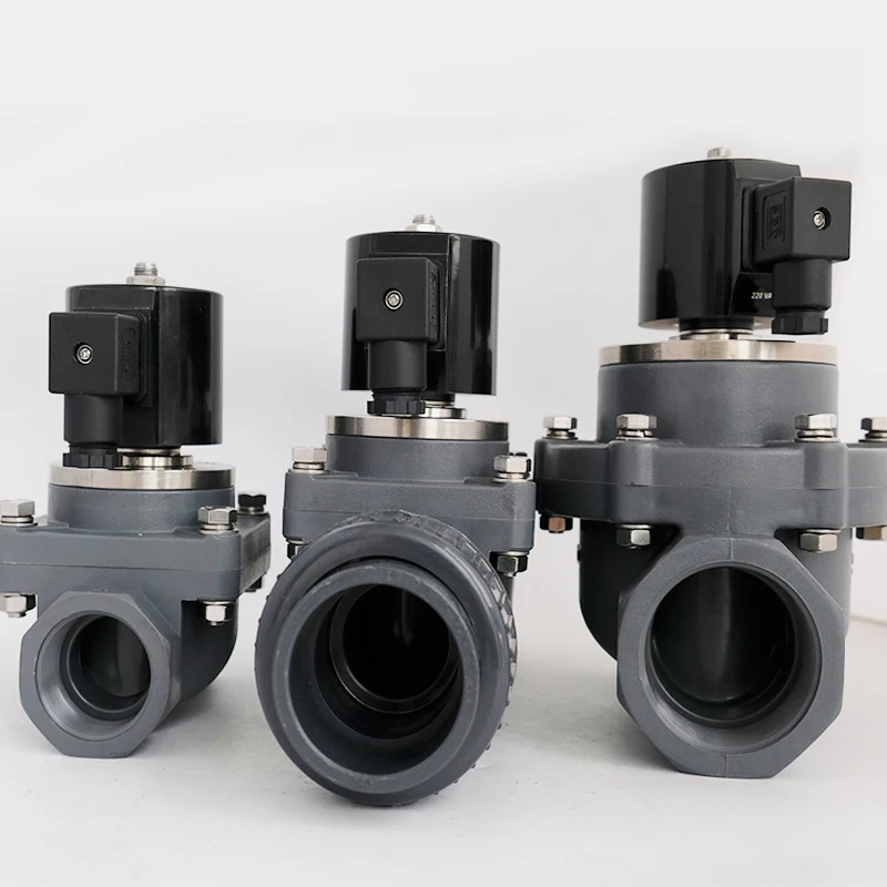Darhor DN32 DN40 pilot Operated Anti Resistant UPVC CPVC Solenoid Valve for Acid Alkali 220VAC 24VDC 12VDC