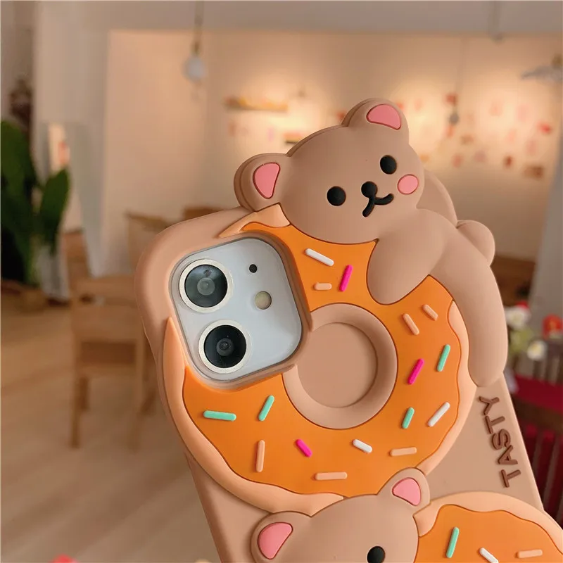 Wholesale Hot Selling Luxury 3D Cartoon Cute Donut Bear Soft