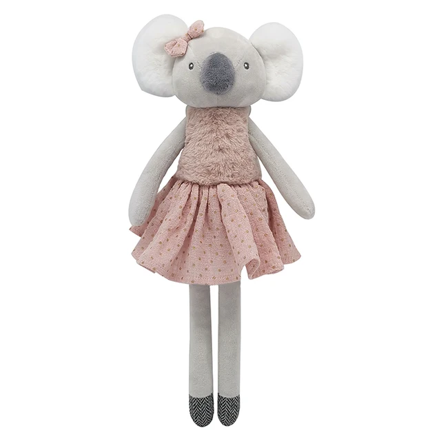 Wholesale Price  Soft toys CustomPink Gauze Cotton Fabric Skirt Large Stuffed Animals Ballerina Plush Koala kid toys for girls