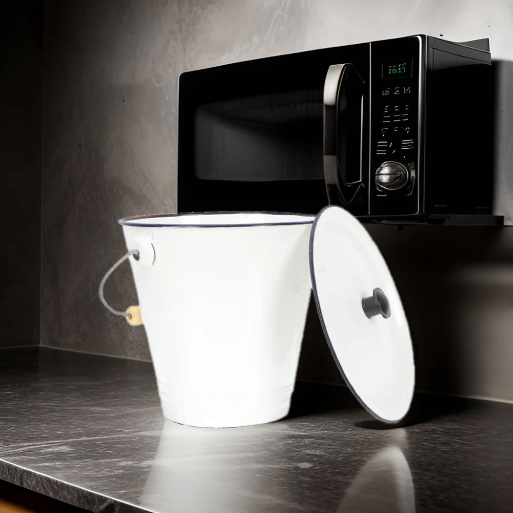 Eco-Friendly Custom Color Logo Printing Storage Ice Water Bucket Metal Enamel Carbon Steel Metal for Home Kitchen Use