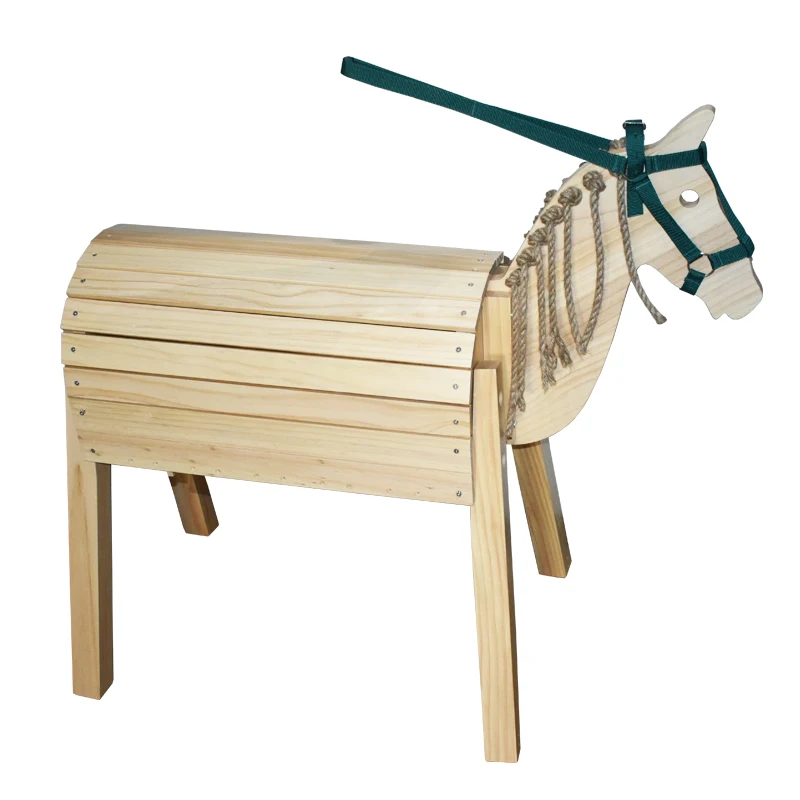 Accompany the healthy growth of the baby baby wooden horse environmental safety toys for boys and girls can sit on wood