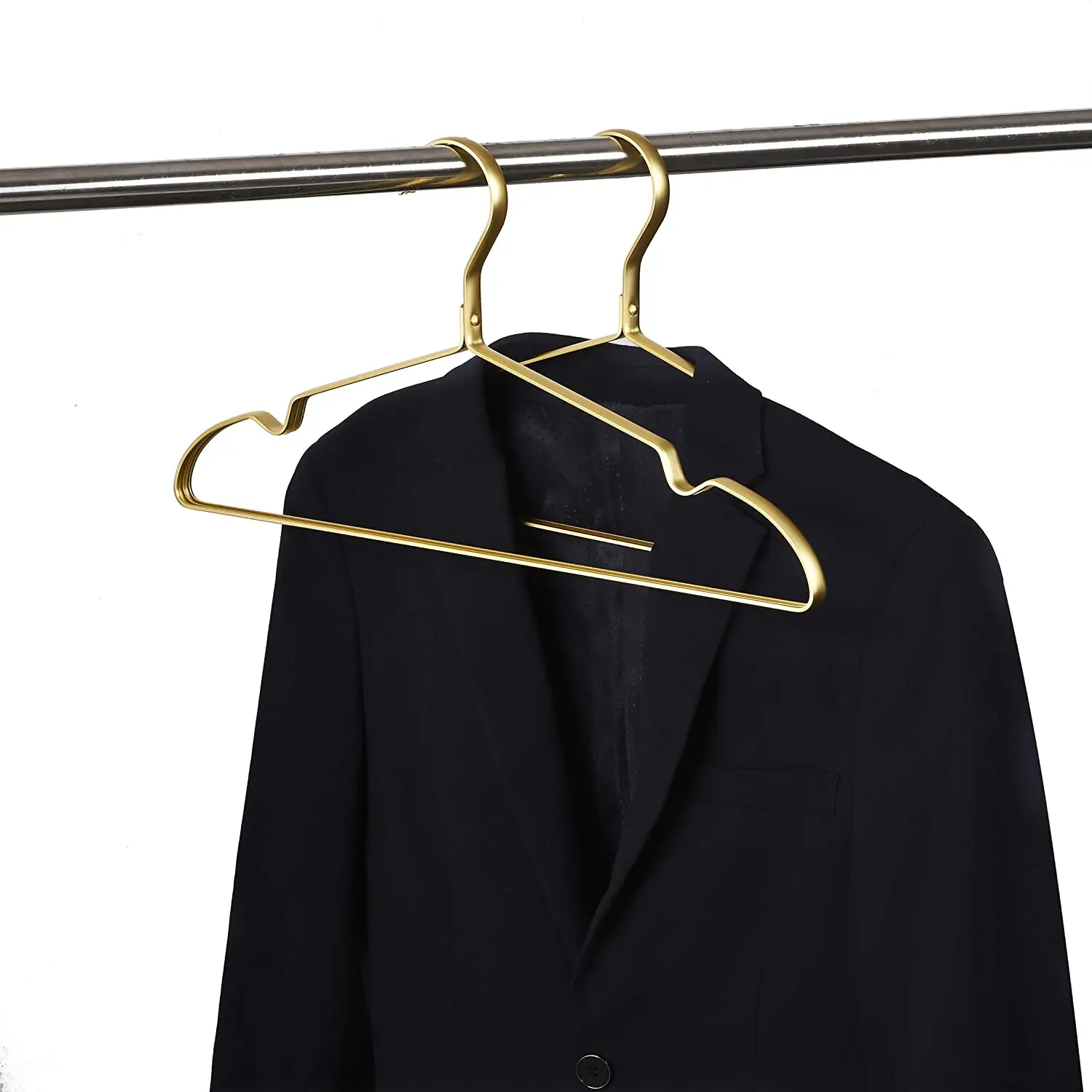 5 pcs Solid Matte Gold/Silver Clothes Coat Hanger │ Seamless Metal War –  Besontique