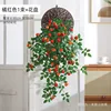 Assiette à fleurs orange-rouge, tenture murale de boutons floraux victoriens de 90 cm