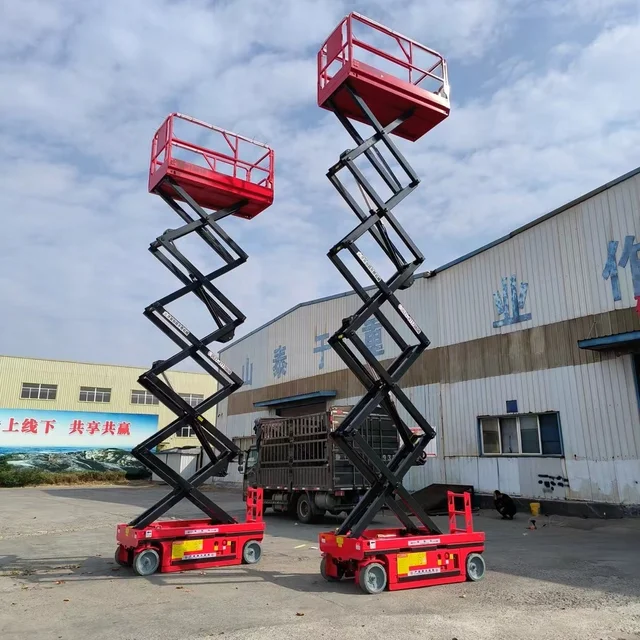 6m 12m man lifting automatic scissor lift hydraulic Scaffolding self propelled warehouse scissor lift