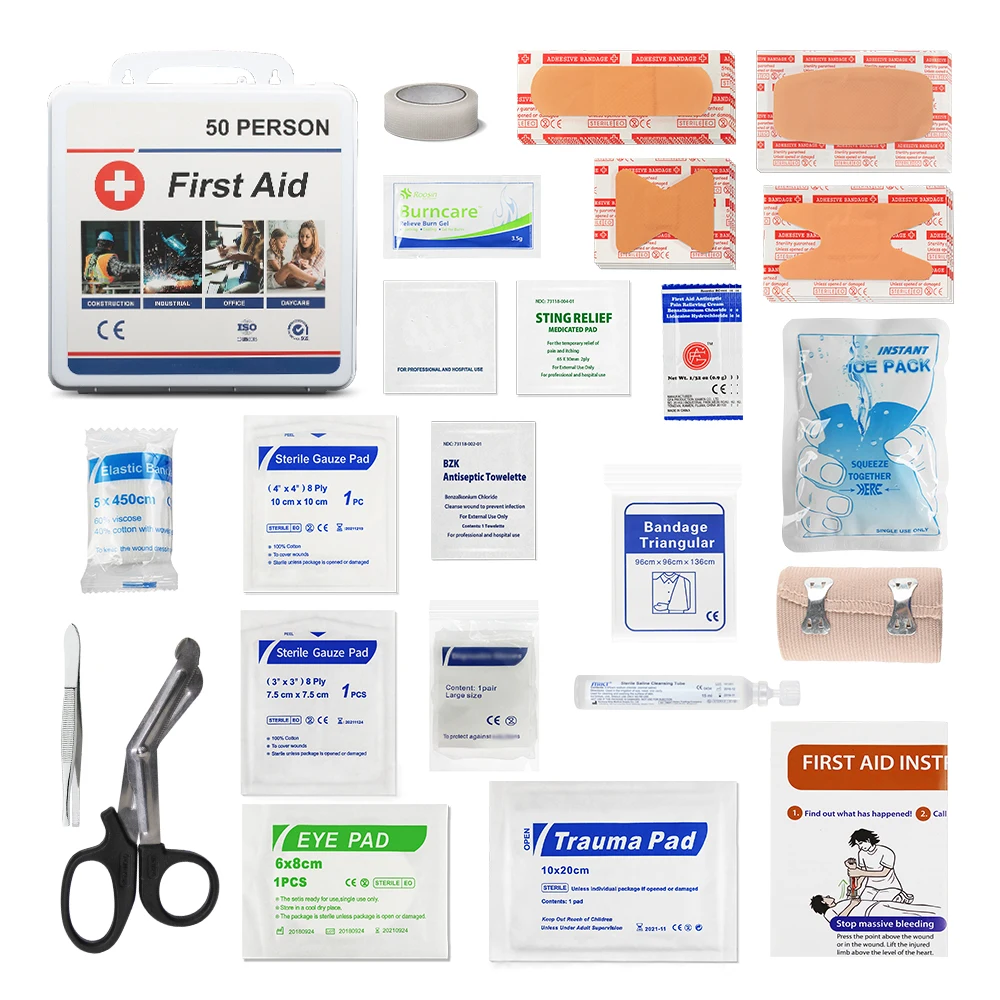 Custom Printed Small Plastic First Aid Kit Box Case For 100 People ...