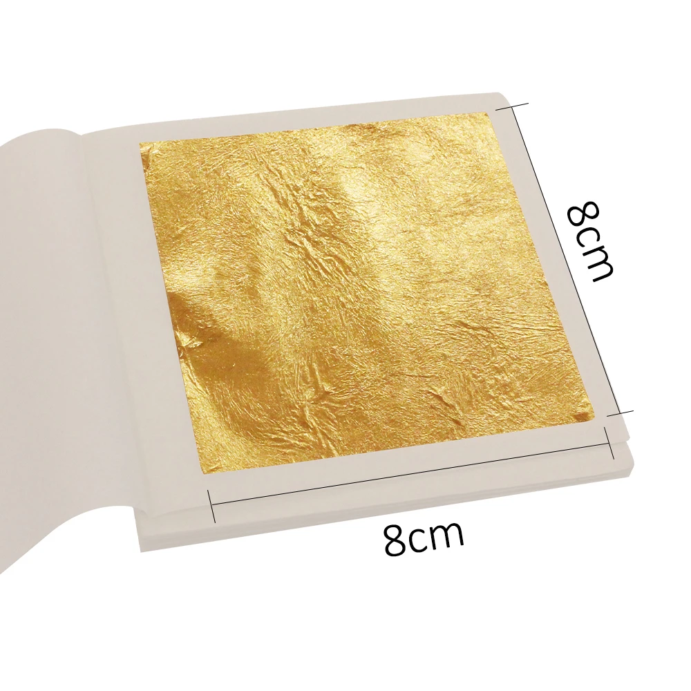 Amazon top sells 8 X 8 cm Kinno 99.9% Genuine 24k Edible Gold Leaf Sheets For Skin Beauty and Decorating Foods