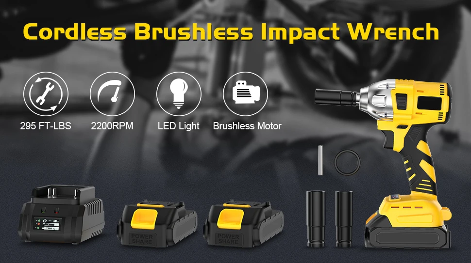 Electric Impact Driver Car Wheels Automotive Torque Wrench Power Impact