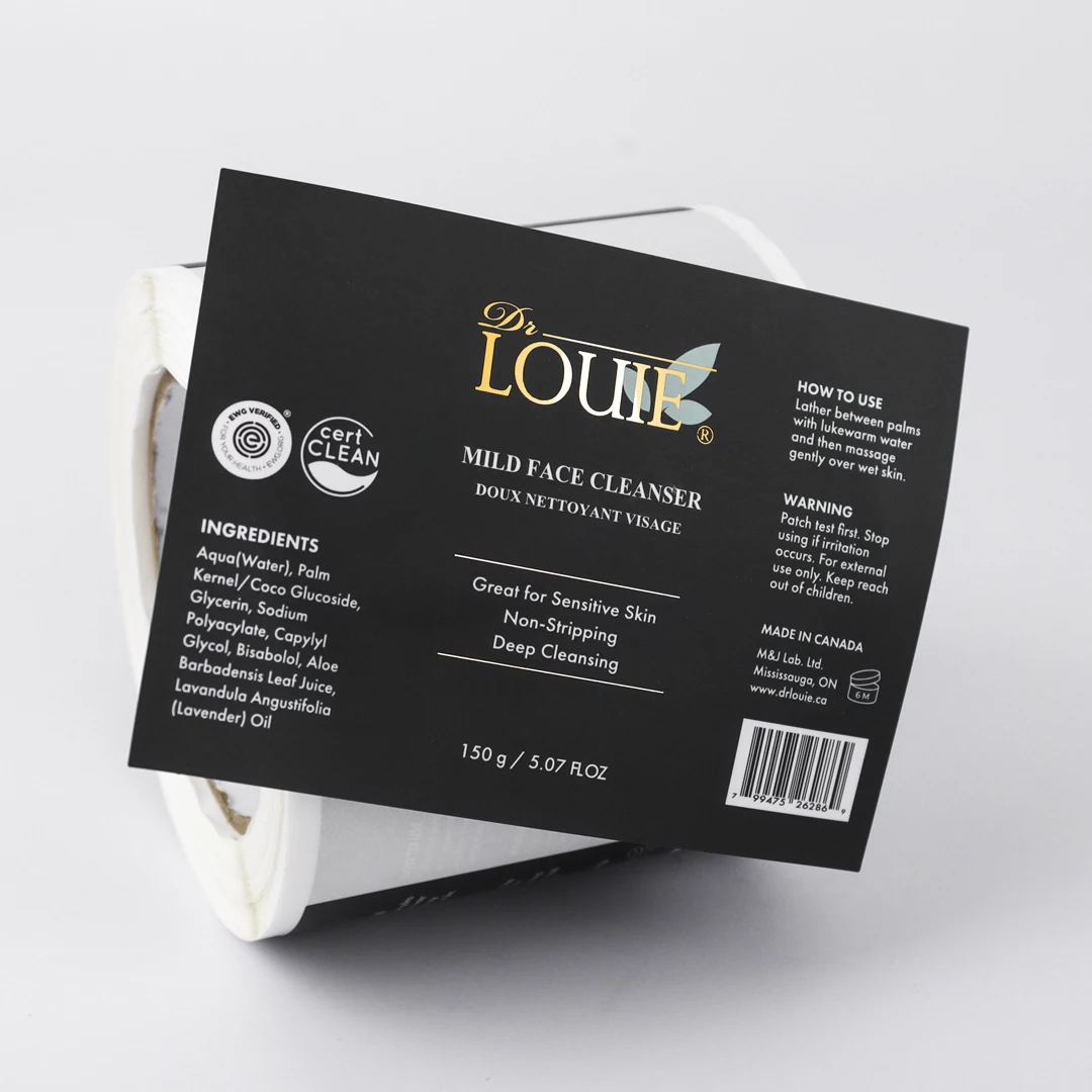 Custom Printing Logo Vinyl Adhesive Label Bottle Gold Foil Sticker Black Matte Packaging Label Stickers