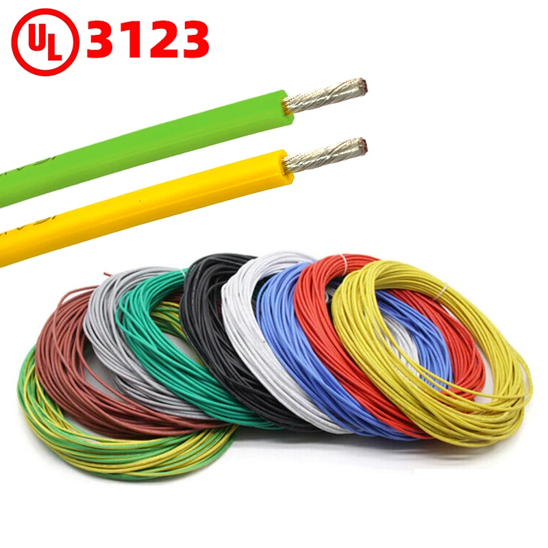 UL 3123 Electrical Wire Cable 18 Awg Custom Manufacturers Tinned Copper Conductor Flexible Silicone Rubber Electric Cable