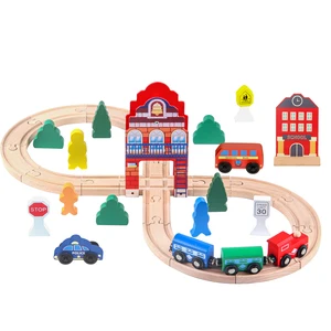 Hot Selling Wooden Railway Train Track Set Children's Educational Slot Toy for Kids Game
