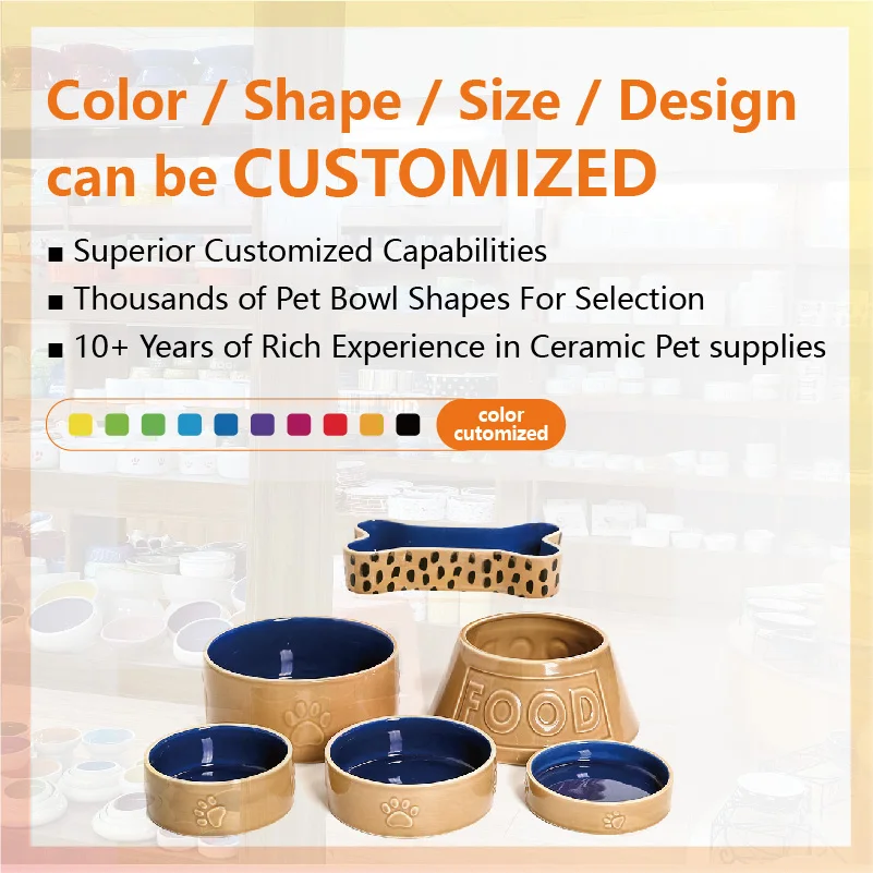 BESTCERA Factory New Customized Direct Sales  Pet Bowl  Ceramic Dog Bowl for Long Eared Dogs