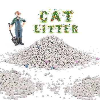 Wholesale 10kg 20kg Ball Shaped Organic Clay Cat Litter Dust Free Clumping Colorful Bentonite Cat Litter Bulk